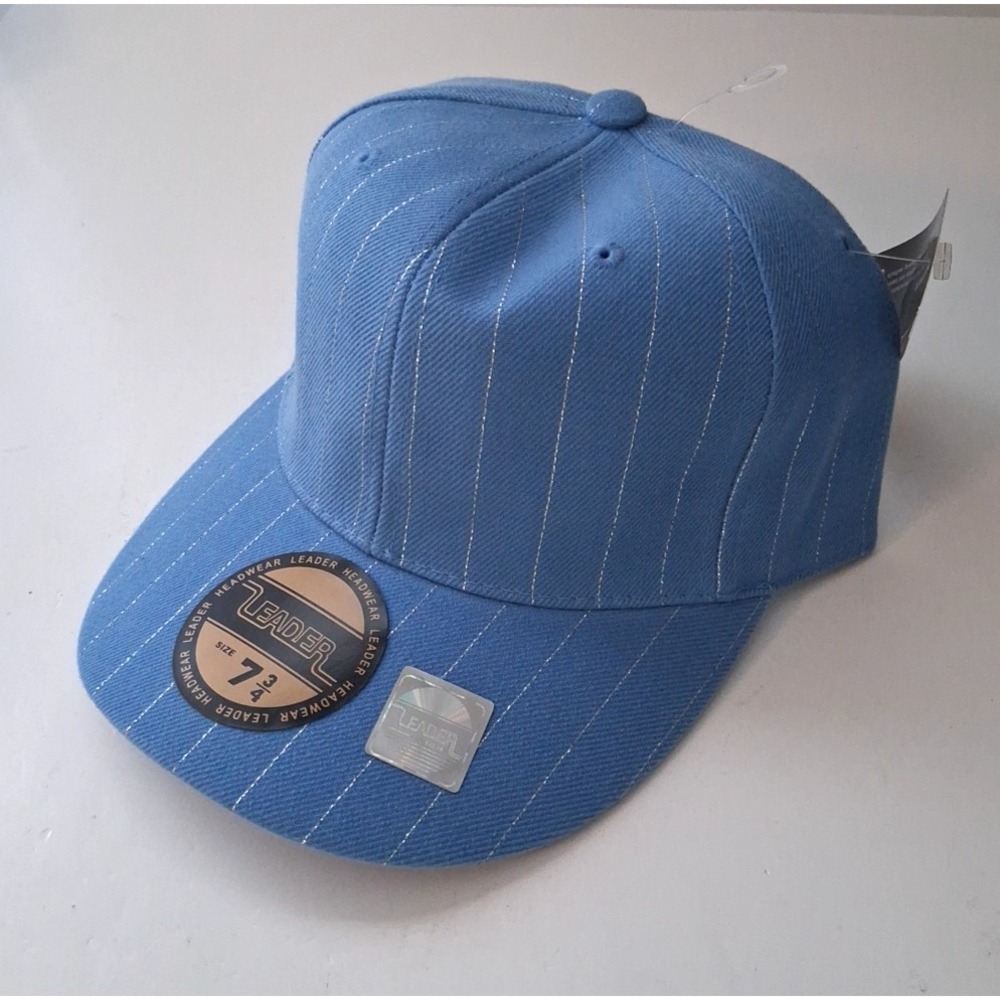 Leader Blue with Silver Sports Ball Cap Size 7 3/4 Blank or Decorate New w Tag